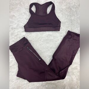 Old Navy Active Girl's Kid 2 piece burgundy set youth medium